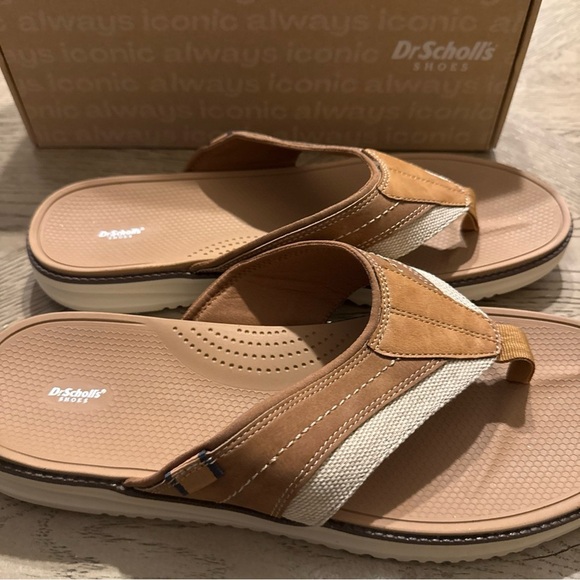 COPY - Dr. Scholl\'s Shoes Mens Sync In Tan Flip-Flops Sandals 13M